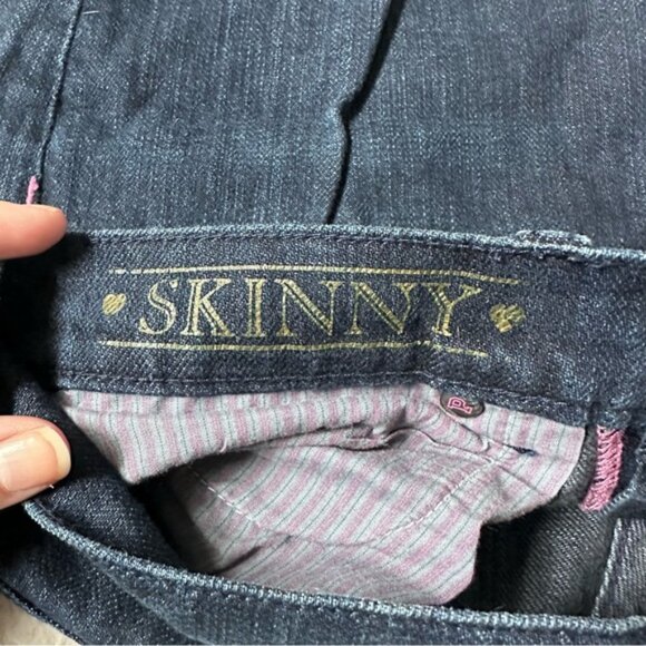 Victoria's Secret PINK | Bling Dark Wash Distressed Skinny Jeans | Size 4 - Picture 10 of 15